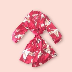 3 Piece Satin Robe with Belt